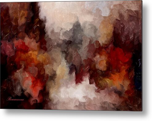 Abstract Metal Print featuring the mixed media Autumn Abstract by Georgiana Romanovna