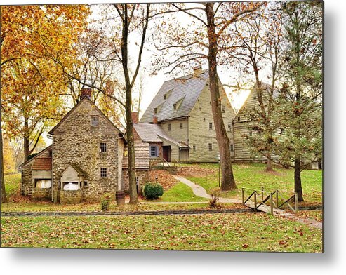 Autumn Metal Print featuring the photograph Autumn at the Cloister by Jean Goodwin Brooks