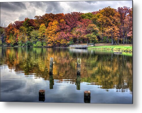 Autumn Metal Print featuring the photograph Autumn At The Pond by Scott Wood