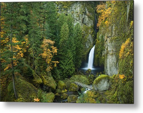 Northwest Metal Print featuring the photograph Autumn at Wahclella by Jon Ares