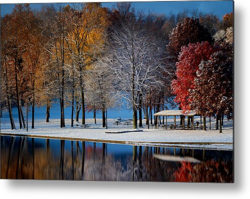 Autumn Metal Print featuring the photograph Autumn Blues by Rob Blair