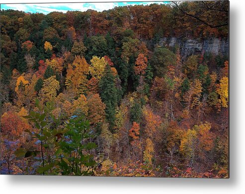 Taughannock Metal Print featuring the photograph Autumn colors in Taughannock State park Ithaca New York by Paul Ge
