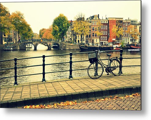 North Holland Metal Print featuring the photograph Autumn In Amsterdam, Netherlands by Photo By Ira Heuvelman-dobrolyubova