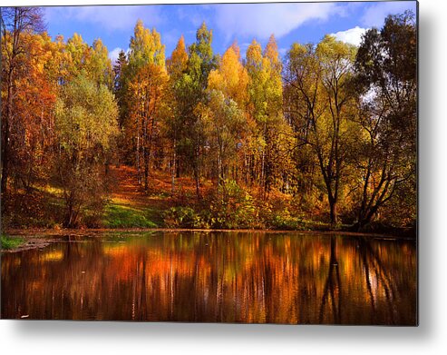 Jenny Rainbow Fine Art Photography Metal Print featuring the photograph Autumn Reflections by Jenny Rainbow