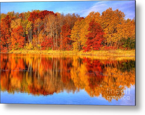 Eagan Metal Print featuring the photograph Autumn Reflections Minnesota Autumn by Wayne Moran