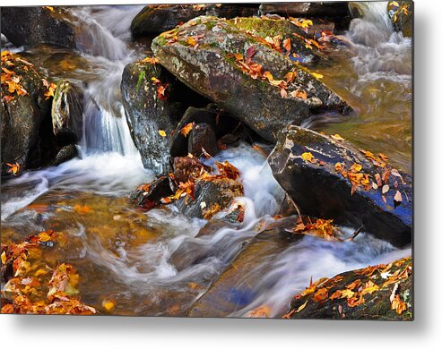 Autumn Metal Print featuring the photograph Autumn Stream North Georgia by Bruce Gourley