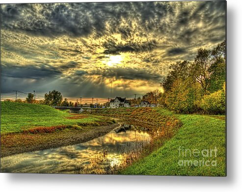 Autumn Metal Print featuring the photograph Autumn Sunset Reflection by Jim Lepard