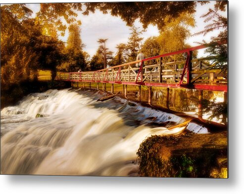 Waterfall Metal Print featuring the photograph Autumn Waterfall / Maynooth by Barry O Carroll
