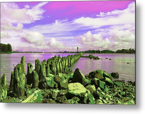 Kelley Point Park Metal Print featuring the photograph Avian Outpost by Laureen Murtha Menzl