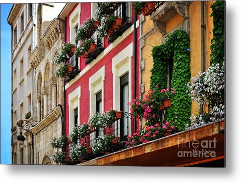 Balconies Of Leon Metal Print featuring the photograph Balconies of Leon by Mary Machare