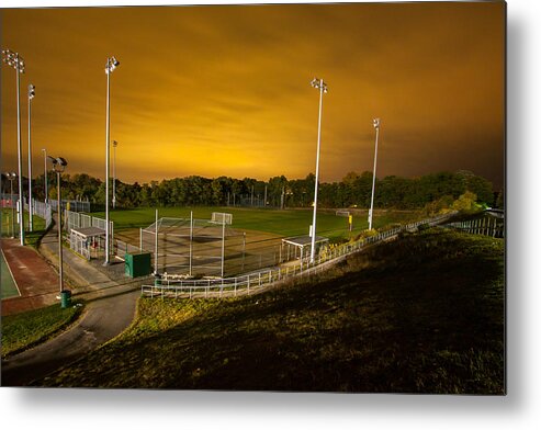 Milton Metal Print featuring the photograph Ball field at Night by Brian MacLean