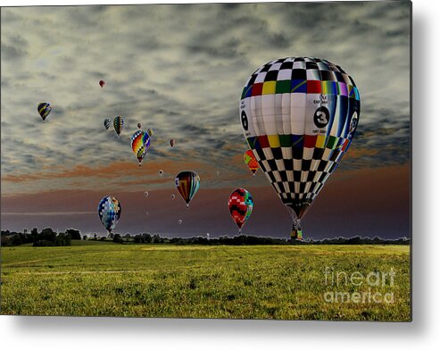 Balloons Metal Print featuring the photograph Balloons Landing by Rick Rauzi