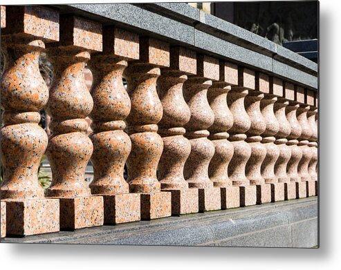 Arch Metal Print featuring the photograph Balustrade wall by Tom Gowanlock