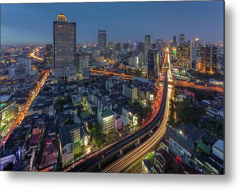 Outdoors Metal Print featuring the photograph Bangkok View by Thebang