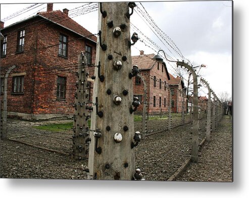 Consentration Camp - Poland Metal Print featuring the photograph Barbed by Steve Godleski