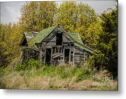 Leasburg Metal Print featuring the photograph Barely Standing House Route 66 Leasburg Missouri by Deborah Smolinske