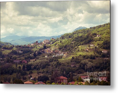 Barga Metal Print featuring the photograph Barga in alpi apuane mountains Tuscany by Peter Noyce