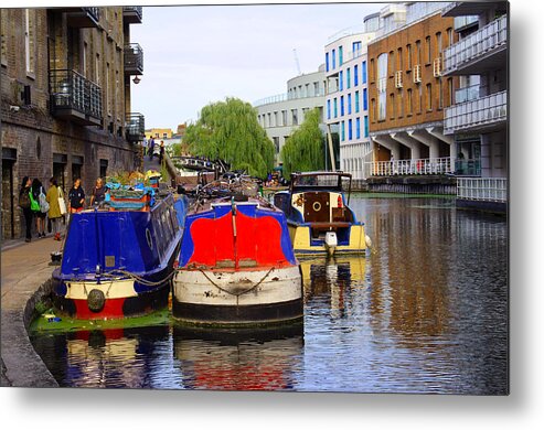 Canal Metal Print featuring the photograph Barges on the Canal by Nicky Jameson