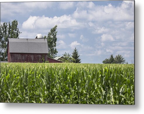 Michigan Metal Print featuring the photograph Barn and Corn by John McGraw