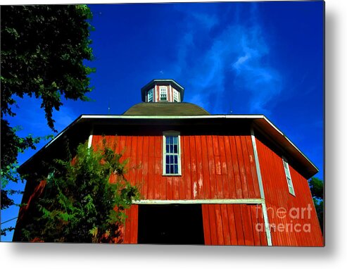 Iowa City Iowa Metal Print featuring the photograph Barn - Iowa - Classic Hexagonal - Luther Fine Art by Luther Fine Art