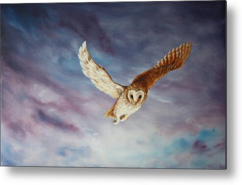 Barn Owl Metal Print featuring the painting Barn Owl by Jean Walker