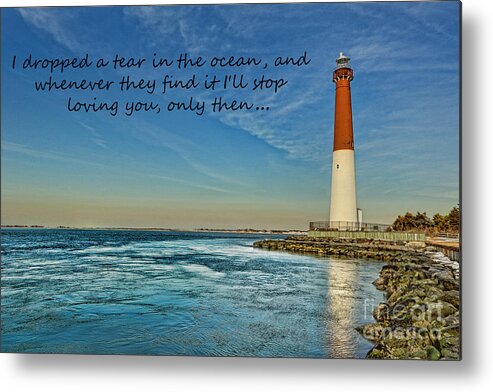Barnegat Lighthouse Metal Print featuring the photograph Barnegat Lighthouse Inspirational Quote by Lee Dos Santos