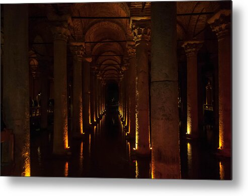 Istanbul Metal Print featuring the photograph Basilica Cistern by Raffaele Nicolussi (www.MadGrin.com)