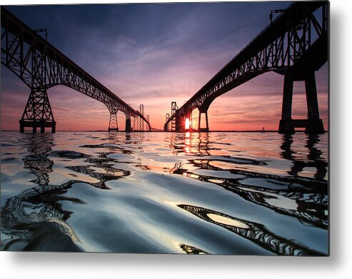 Bay Bridge Metal Print featuring the photograph Bay Bridge Reflections by Jennifer Casey