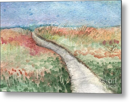 Beach Metal Print featuring the painting Beach Path by Linda Woods