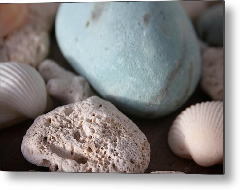 Stones Metal Print featuring the photograph Beach Stones by Heidi Farmer