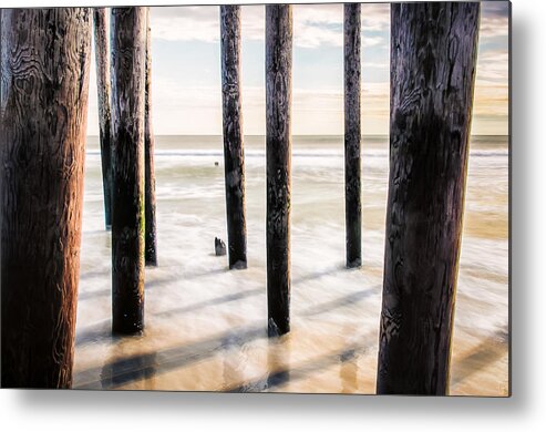 Ocean Grove Metal Print featuring the photograph Beach Totems by Steve Stanger