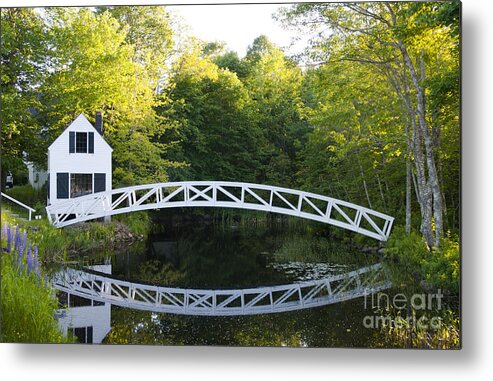 Beautiful Metal Print featuring the photograph Beautiful Curved Bridge In Somesville by Bill Bachmann