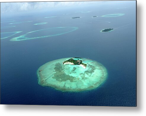 Scenics Metal Print featuring the photograph Beautiful Islands Seen From An Aircraft by Wolfgang steiner