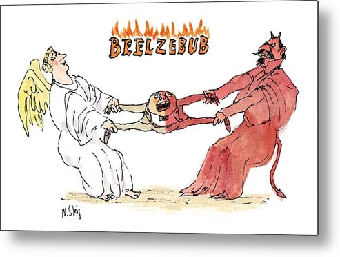 Angels Metal Print featuring the drawing 'beelzebub' by William Steig