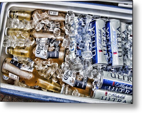 Beer Metal Print featuring the photograph Beer on Ice by Jayne Carney