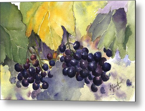 Vineyard Metal Print featuring the painting Before the Harvest by Maria Hunt