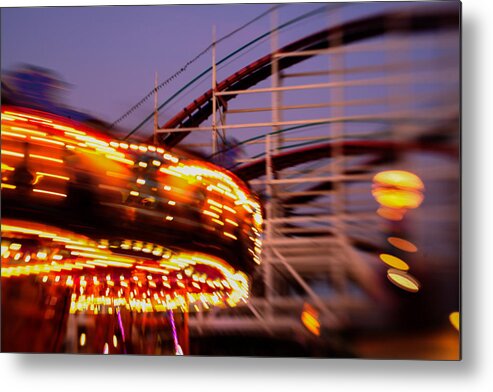 Carousel Metal Print featuring the photograph Did I dream it Belmont Park Rollercoaster by Scott Campbell