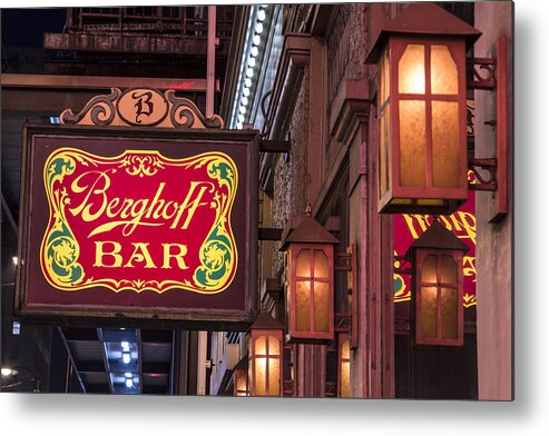 Chicago Metal Print featuring the photograph Berghoff Bar Sign by John McGraw