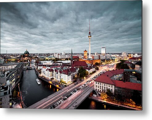 Berlin Metal Print featuring the photograph Berlin Aerial View by Philipp Götze