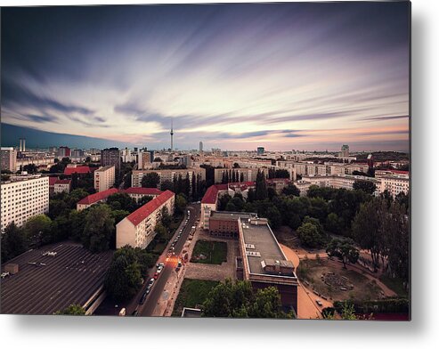 Berlin Metal Print featuring the photograph Berlin Cityscape by Ricowde