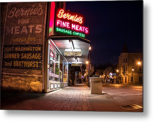 Bernies Metal Print featuring the photograph Bernies Fine Meats Signage by James Meyer