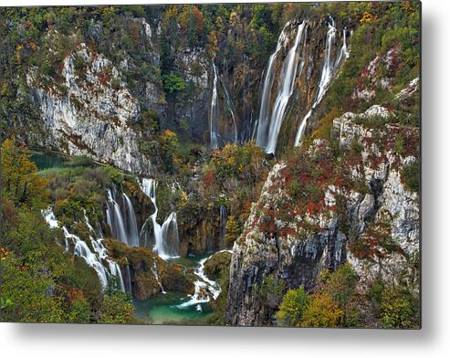 Croatia Metal Print featuring the photograph Big and Small Waterfalls - Croatia by Stuart Litoff