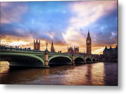 Arch Metal Print featuring the photograph Big Ben And Westminster by Joe Daniel Price