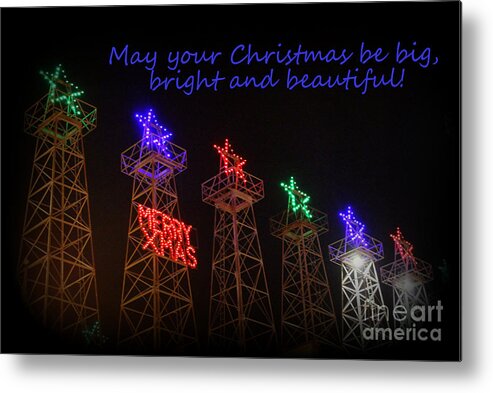 Christmas Cards Metal Print featuring the photograph Big Bright Christmas Greeting by Kathy White