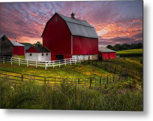 Appalachia Metal Print featuring the photograph Big Red at Sunset by Debra and Dave Vanderlaan