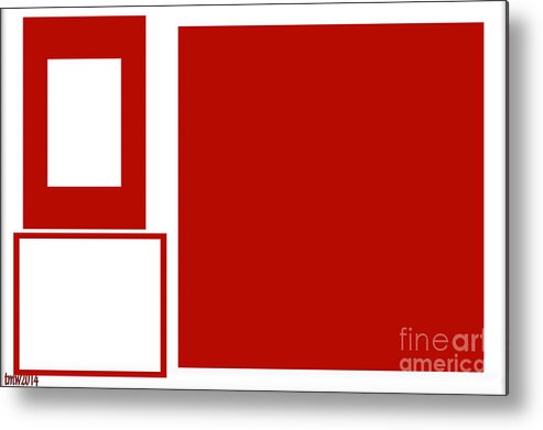 Digital Art Metal Print featuring the photograph Big Red Square by Tina M Wenger