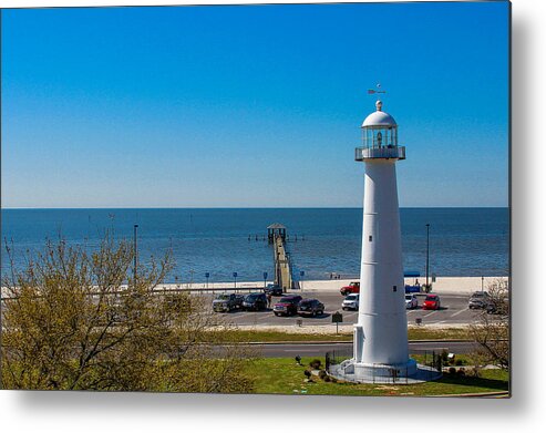 Lighthouse Metal Print featuring the photograph Biloxi Lighthouse and The Gulf of Mexico by Brian Wright