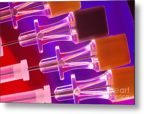 Biopsy Metal Print featuring the photograph Biopsy Needles by Charlotte Raymond