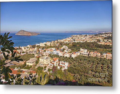 Scenery Metal Print featuring the photograph Birds eye view of Crete Greece by Sophie McAulay