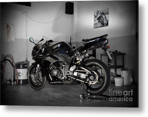 Motorbike Metal Print featuring the photograph Black 2007 Honda CBR1000RR by RicardMN Photography